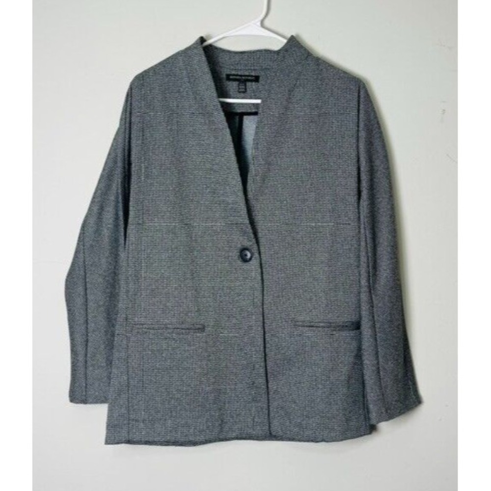 Banana Republic Gray Knit Blazer Women's XXS P One Button Career Jacket
